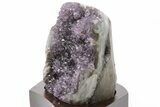 Tall Amethyst Cluster With Wood Base - Uruguay #199791-2